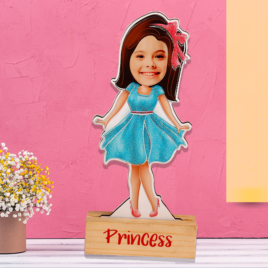 Cute Girl Caricture Photo with Name