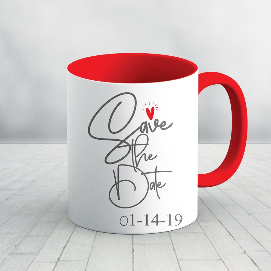 Save the date personalized mug