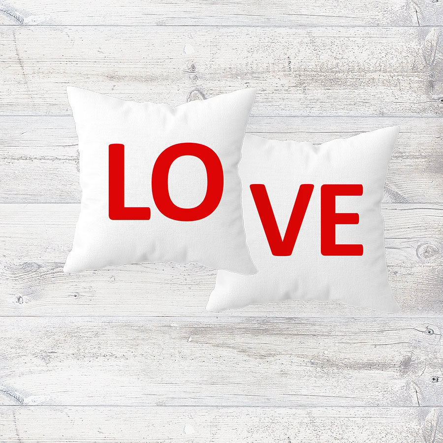Romantic LOVE Cushions Set Of 2