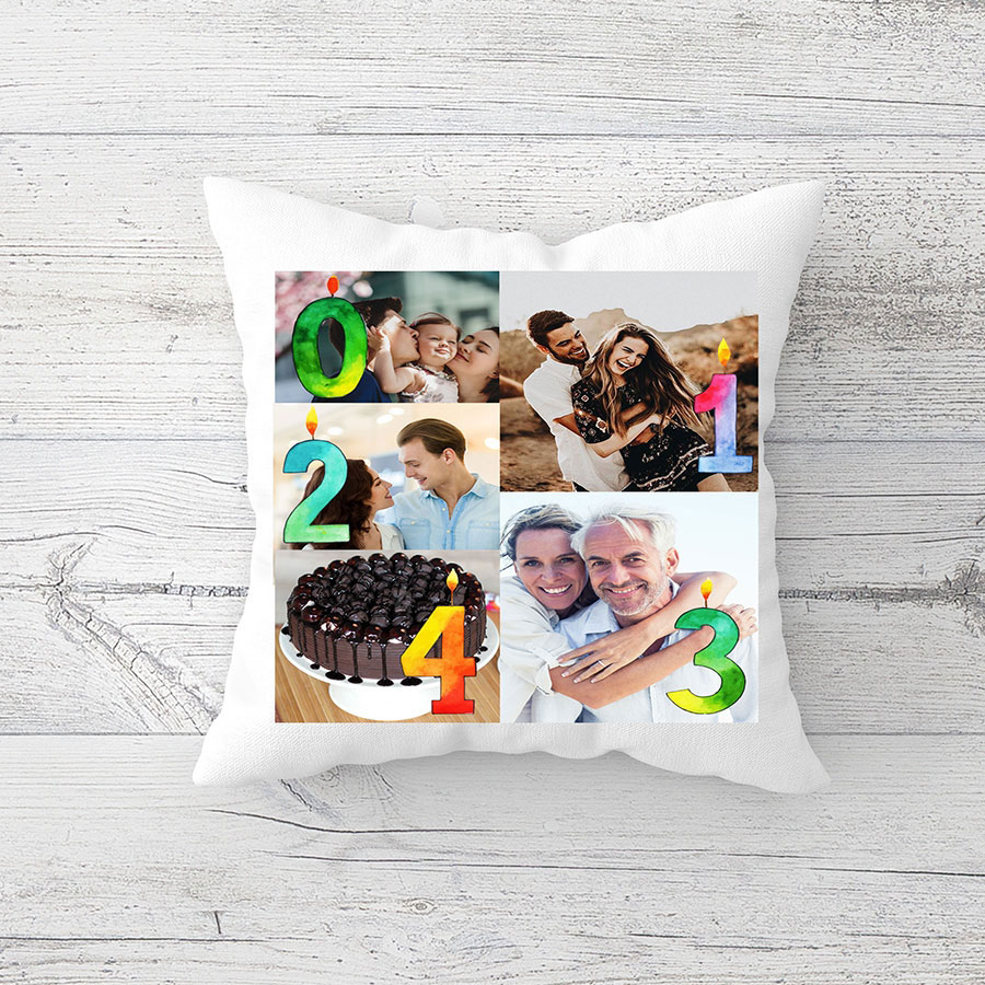 Personalized Couple Photo Collage Cushion
