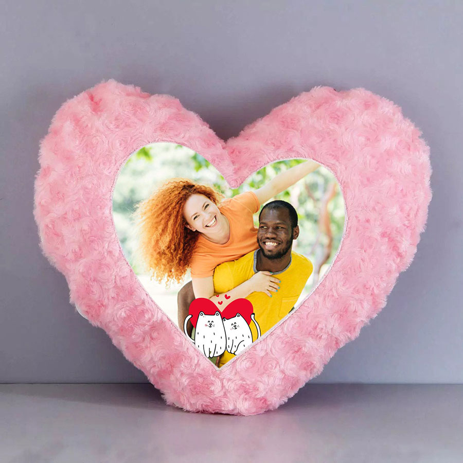 Always Together Personalized Heart Cushion Pink  Heart Cushion 15x15