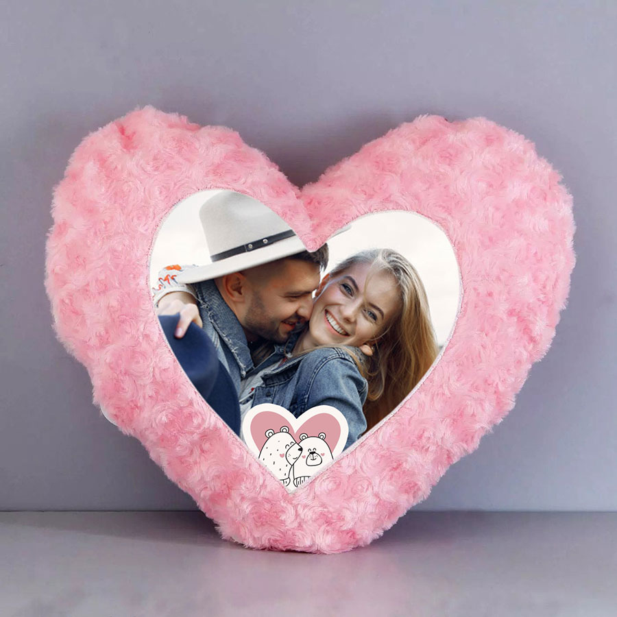 Romantic Personalized Heart Cushion  Pink  Heart Cushion 15x15