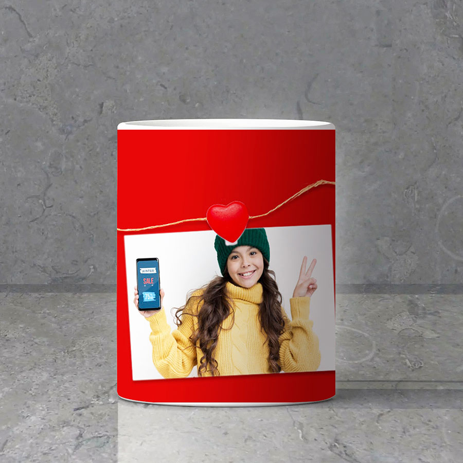Personalised mug with red love
