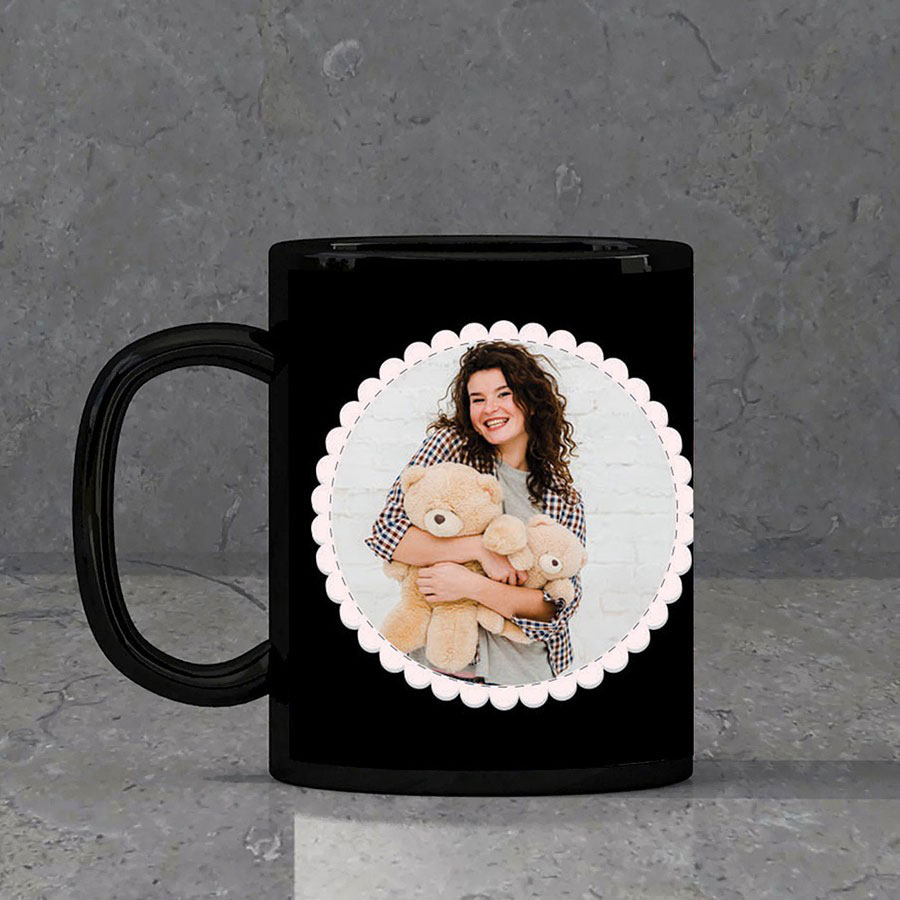Romantic Personalised Black Mug