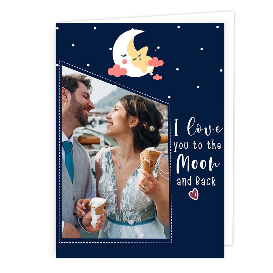 love you moon to the back Greeting Card