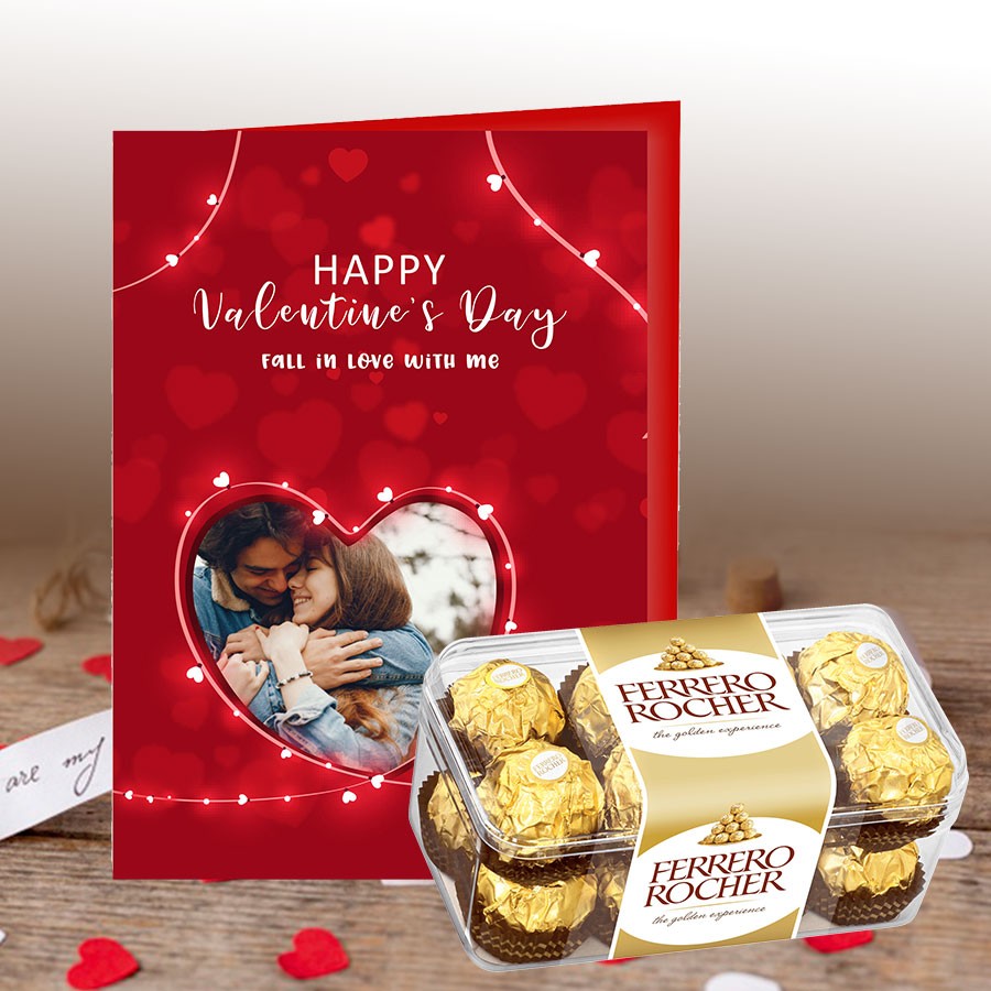 Valentine Greeting Card with Ferrero Rocher