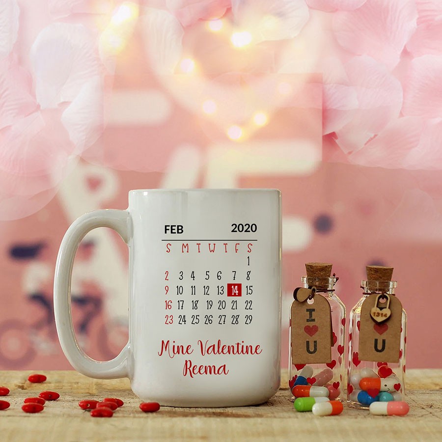 Personalised Coffee Mug with Love Bottle