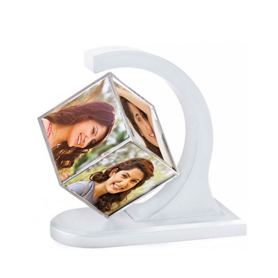 Personalised Revolving(Rotating) Floating Photo Cube Magnetic