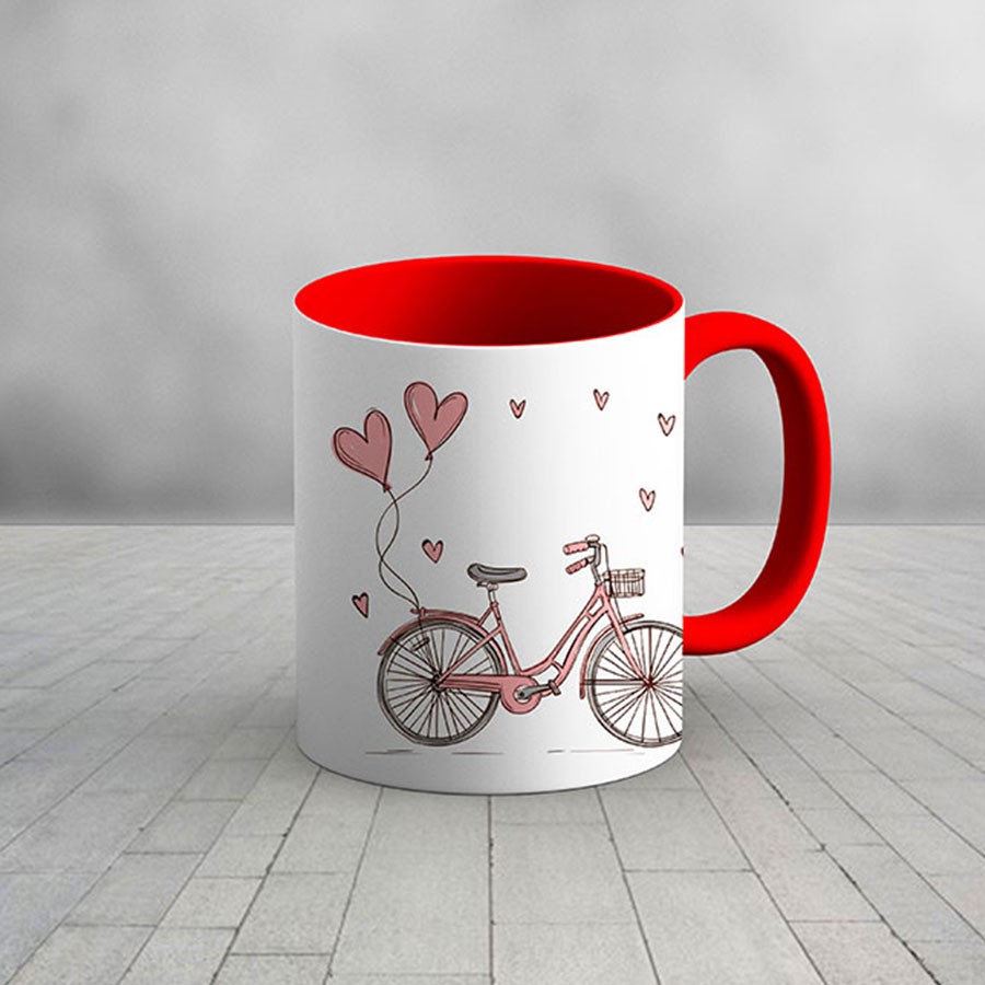 Let's go for a ride red personalized mug