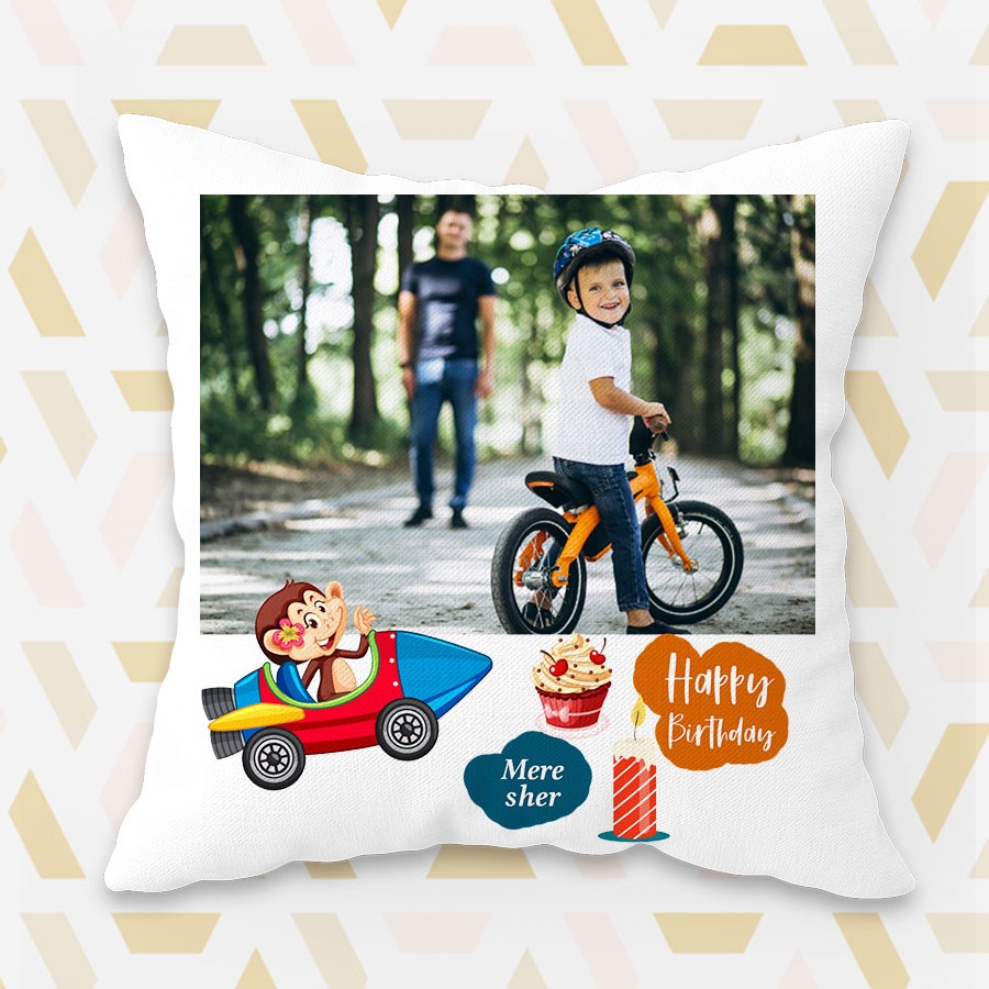 Personalized Birthday  Cushion for boy 12x12