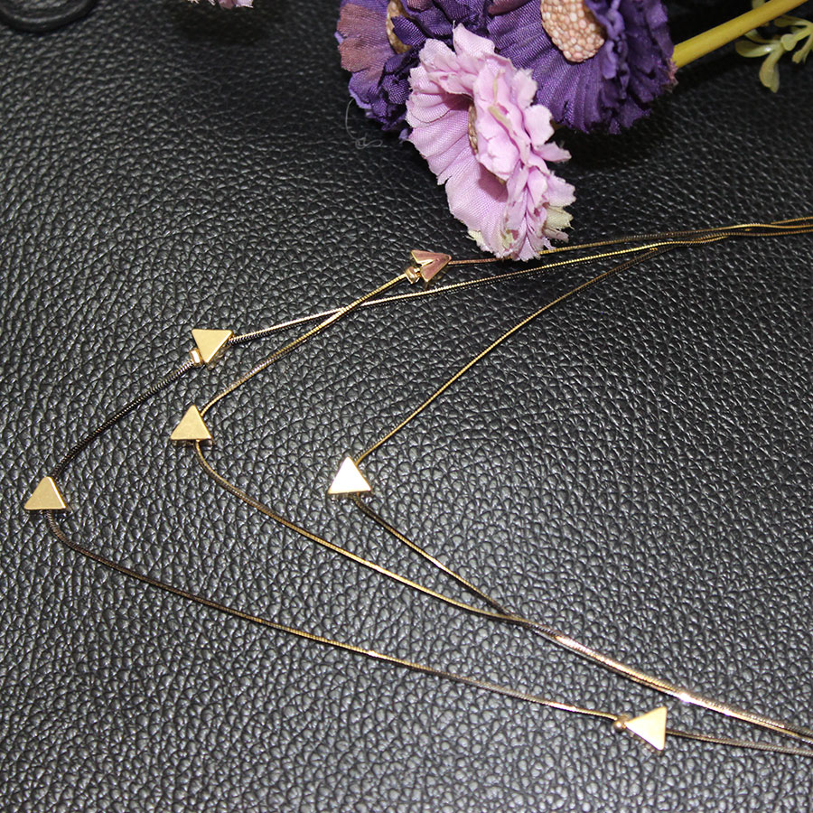 3 layer antique gold necklace