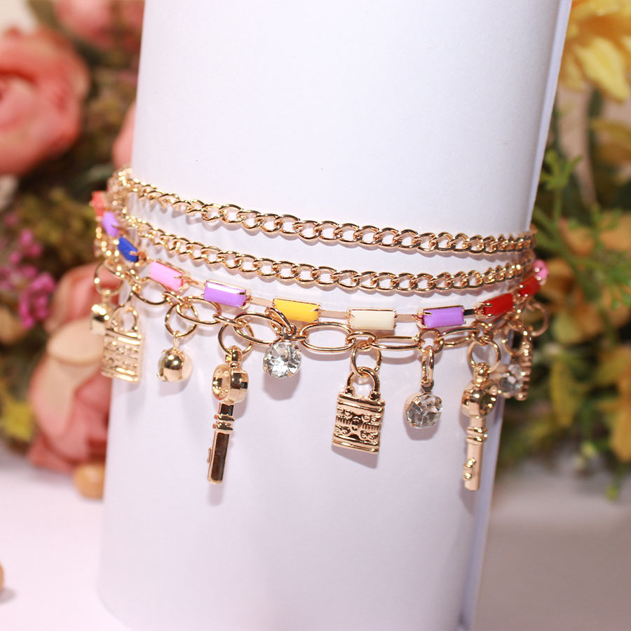 Multi-Strand Charm Bracelet with 4 Layer
