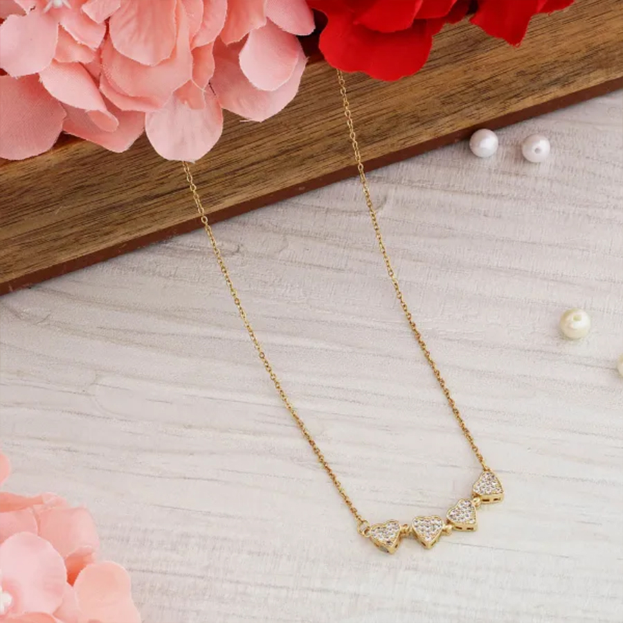 Floral Hearts Openable CZ Pendant - Rose Gold