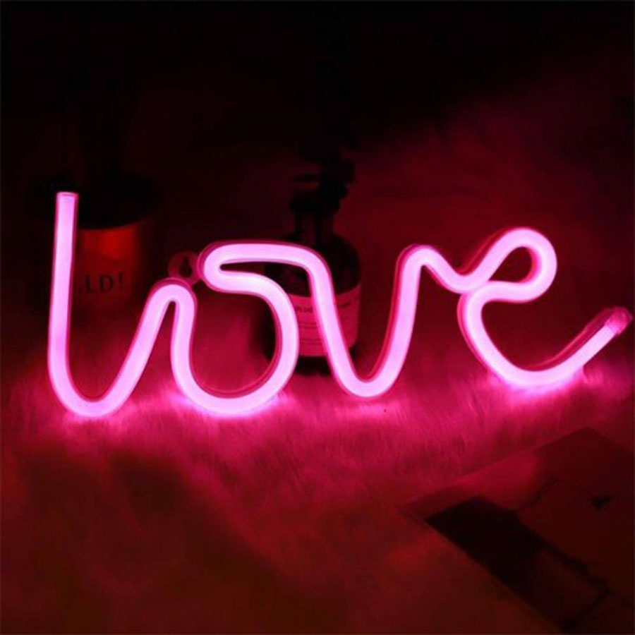 Love Heart Pink Neon Decor Light