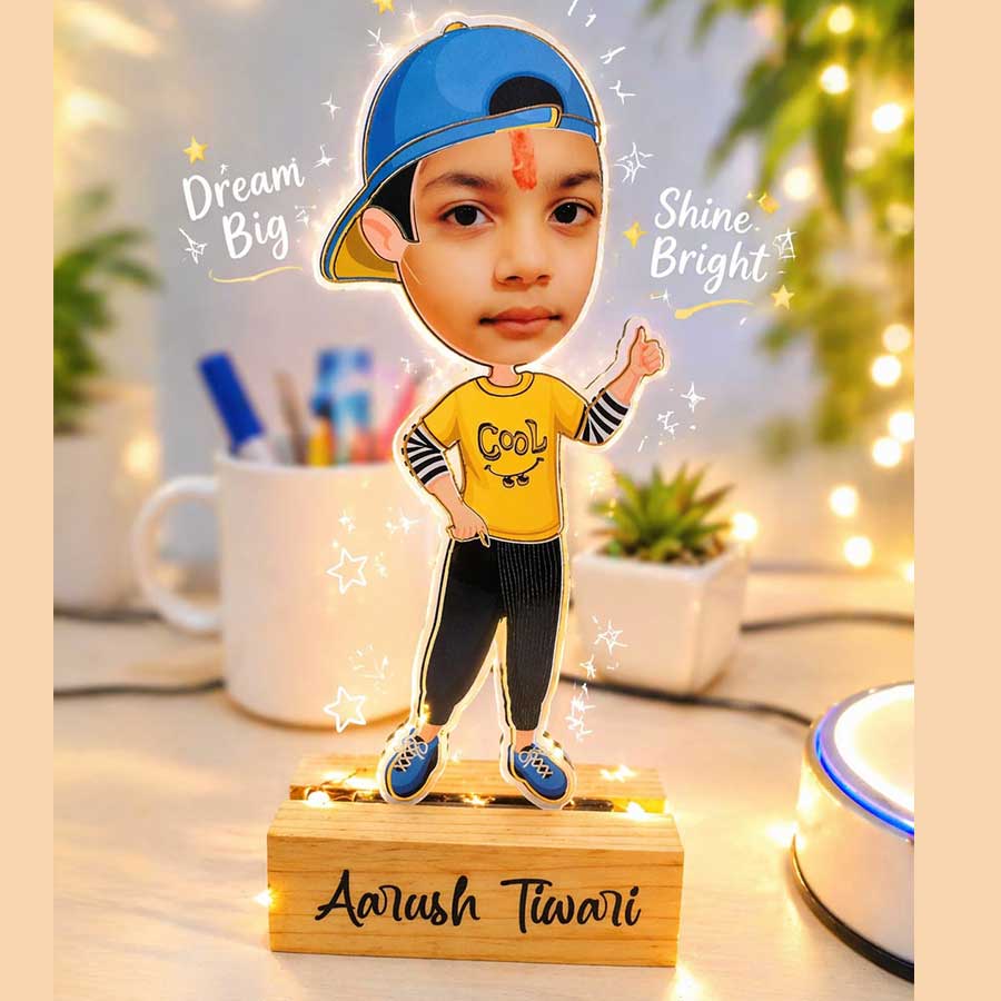 Cute Boy Caricture Photo with Name