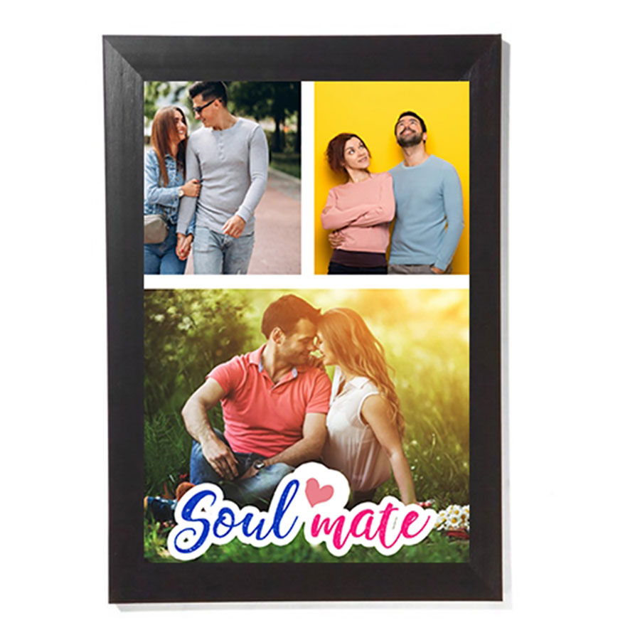 Both Soulmate  couple personalised poster collage
