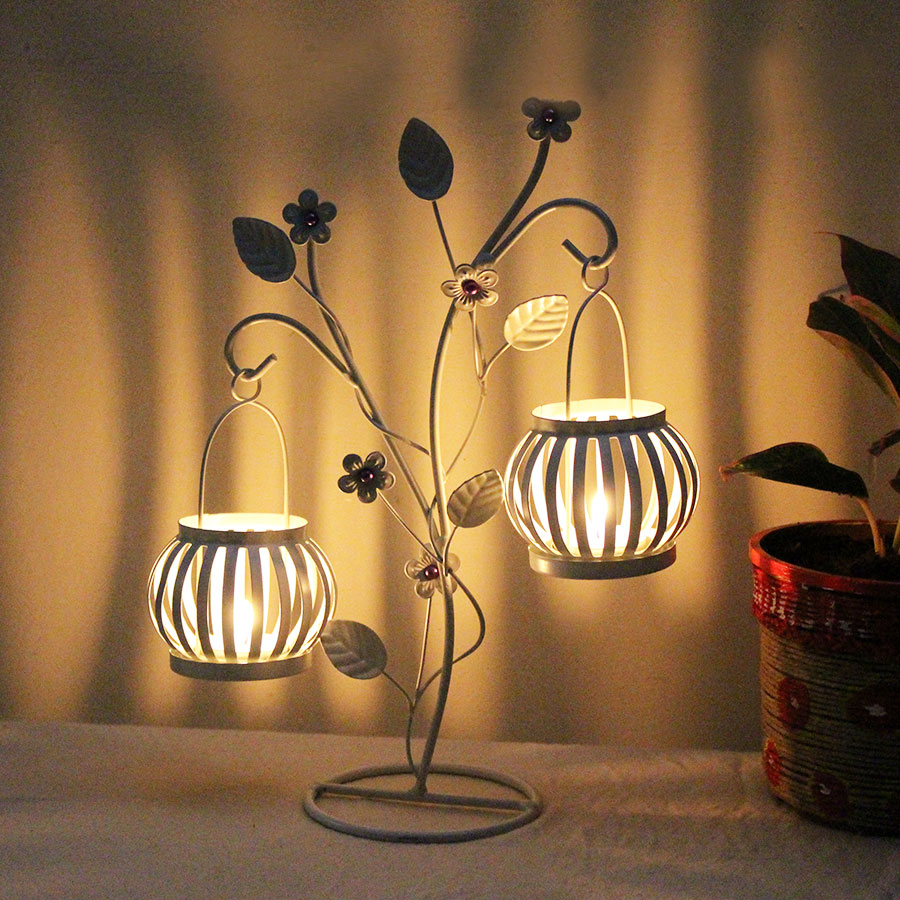 White Color Tealight Candle Holder  with 5 Candle