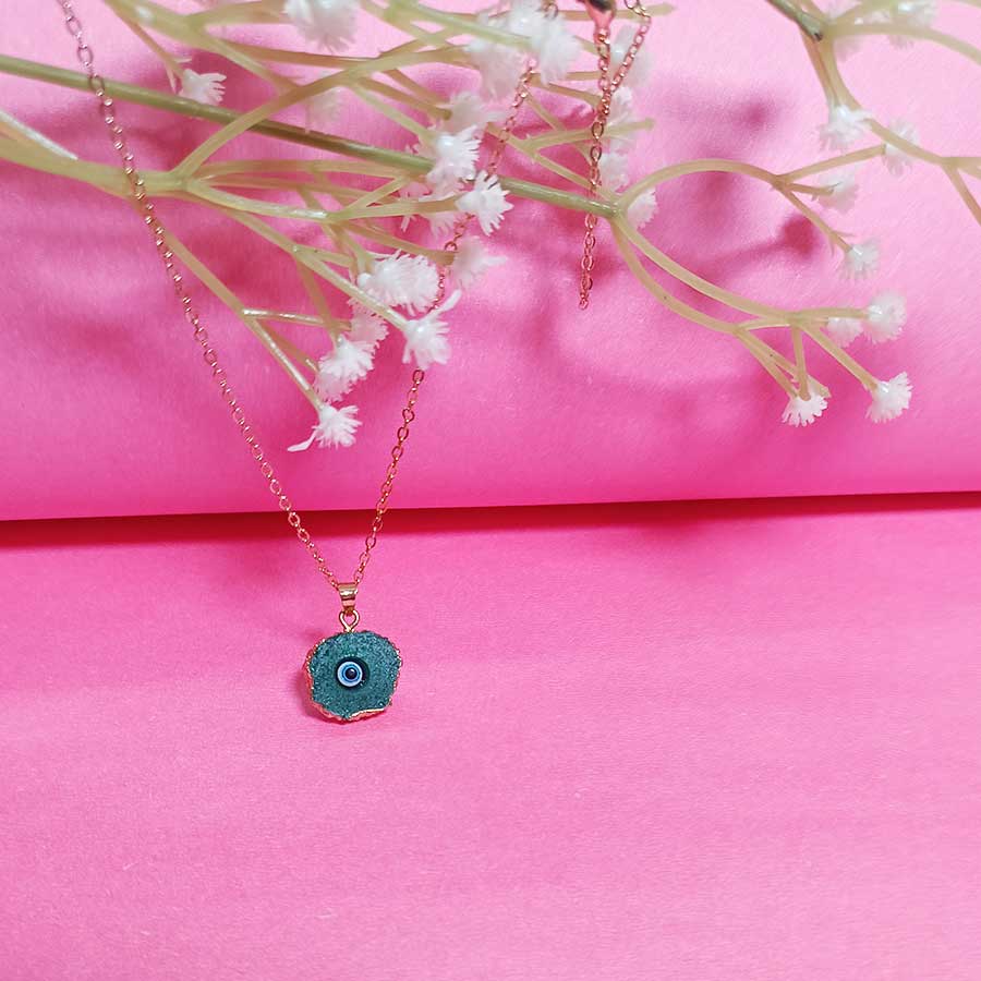 Handmade Evil Eye - Golden Casual Neckpiece (Red)