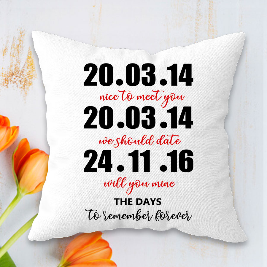 Personalized  date Cushion 12x12